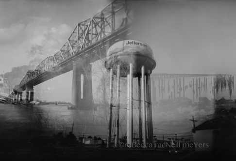 In the Shadow of the Huey P by Rebecca McNeill Meyers | Multiple image photograph created using film, printed on durable canvas (no framing needed) or as s In the Shadow of the Huey P